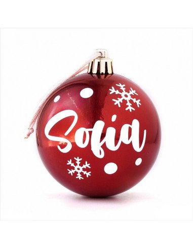 Bola Navidad Rojo Brillo personalizada