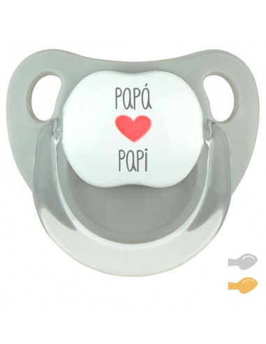 Chupete Baby Deco Gris Papá corazón Papi