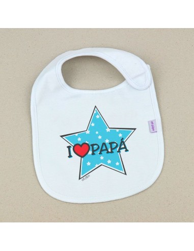 Babero Divertido I love Papá estrella