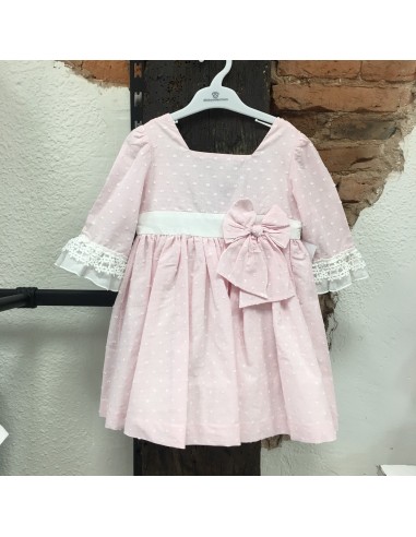 Vestido infantil rosa bebé