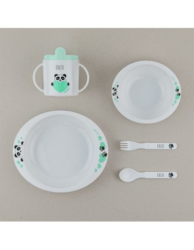 Vajilla Panda menta Personalizada