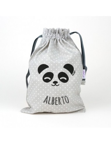 Saquito panda gris personalizado